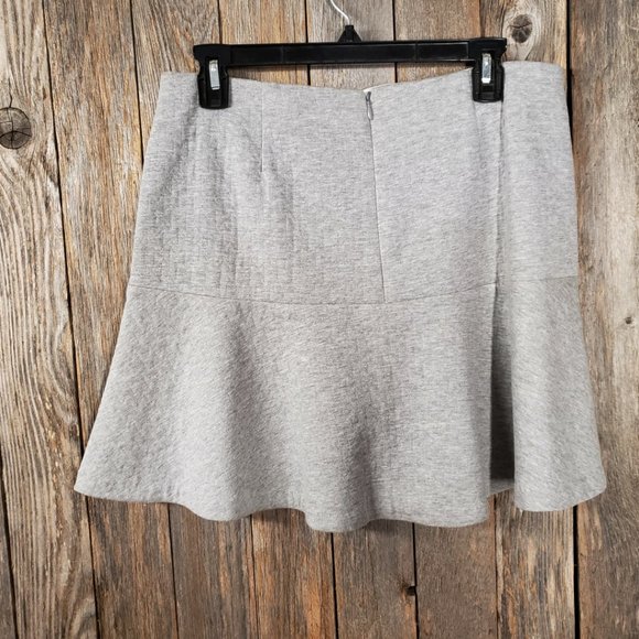 Loft M Women's Gray Quilted Textured Knit Flippy Swing Skirt Elastic Waist - Picture 5 of 7